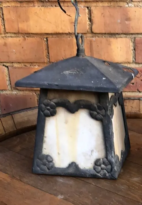 Stained Slag Glass Hanging Lamp 1