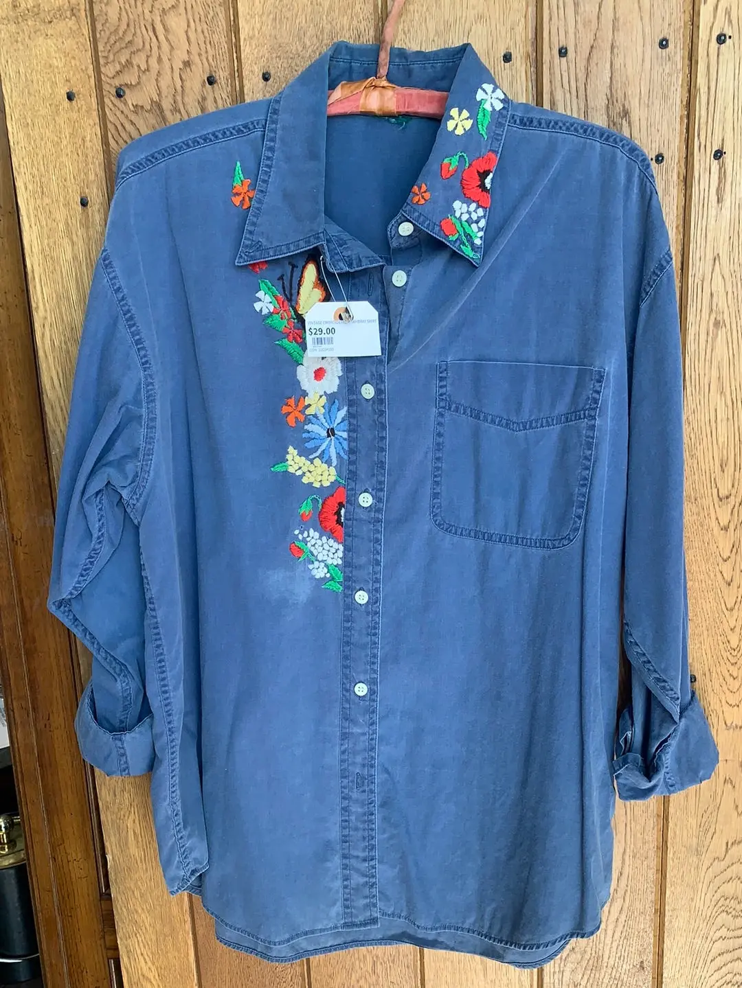 Vintage Embroidered Chambray Shirt 1