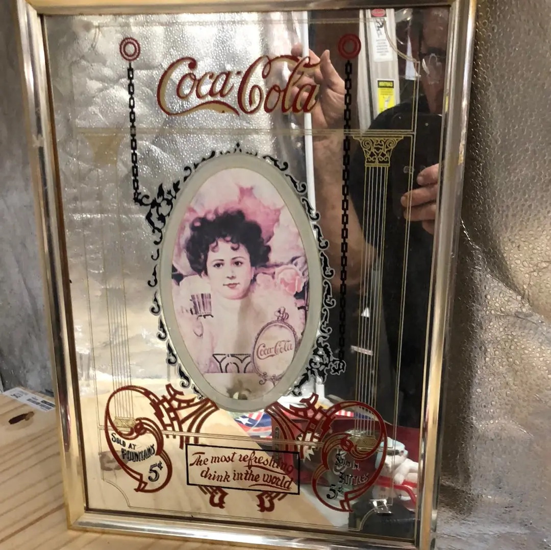 Coca-Cola Mirror With Young Girl In Center 1