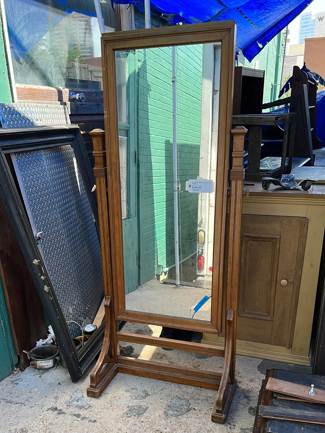 As Found Cheval Mirror On Stand 1