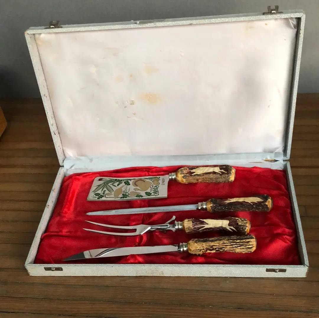 4 Piece Bone Handled Carving Set 1