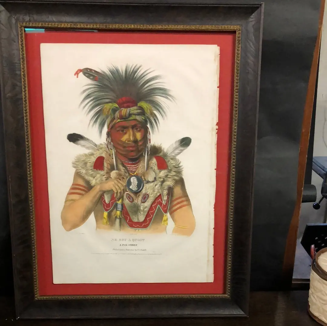 Nicely Framed And Matted Indian Print 1