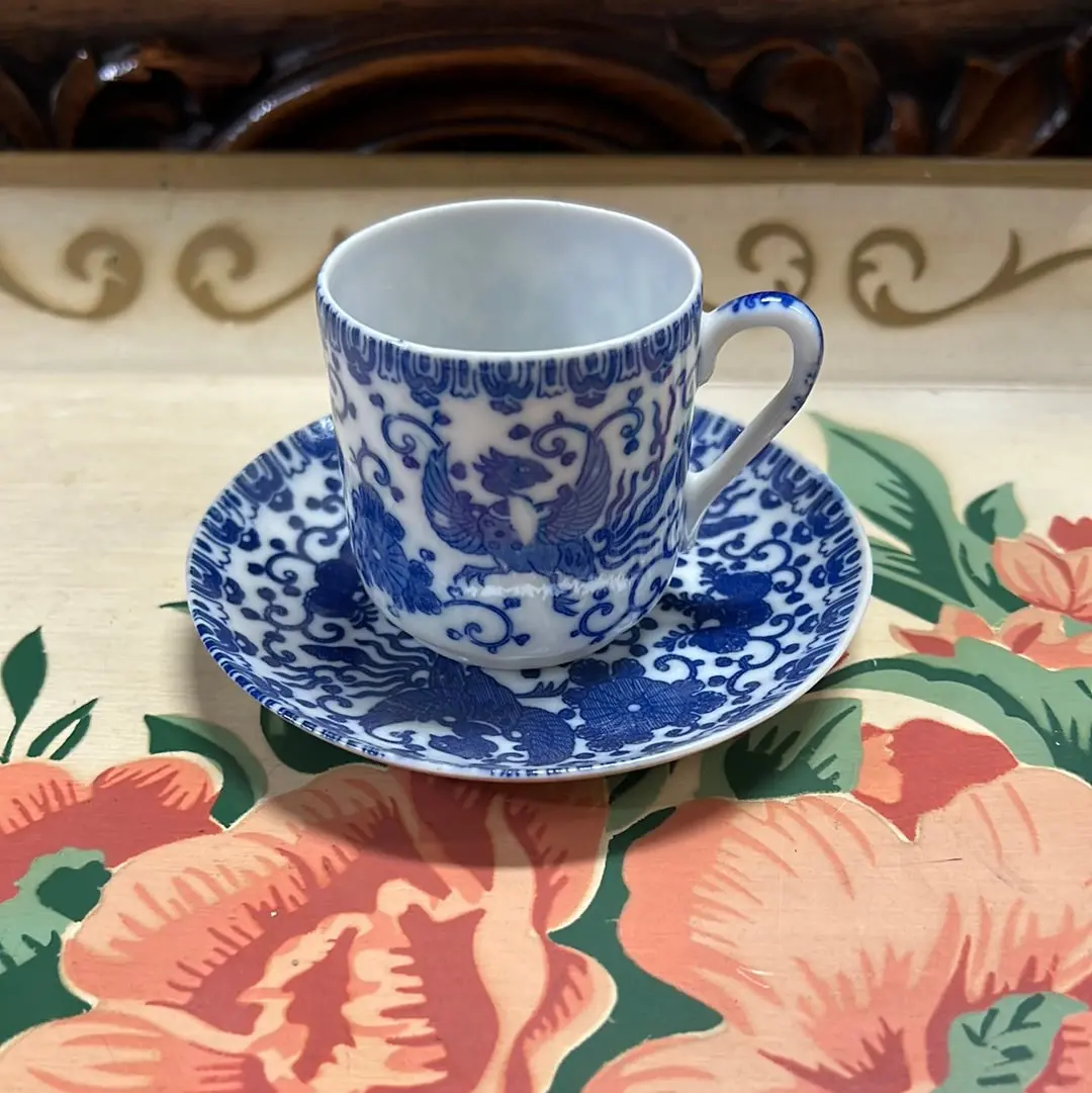 Asian Blue And White Coffee Cup 1