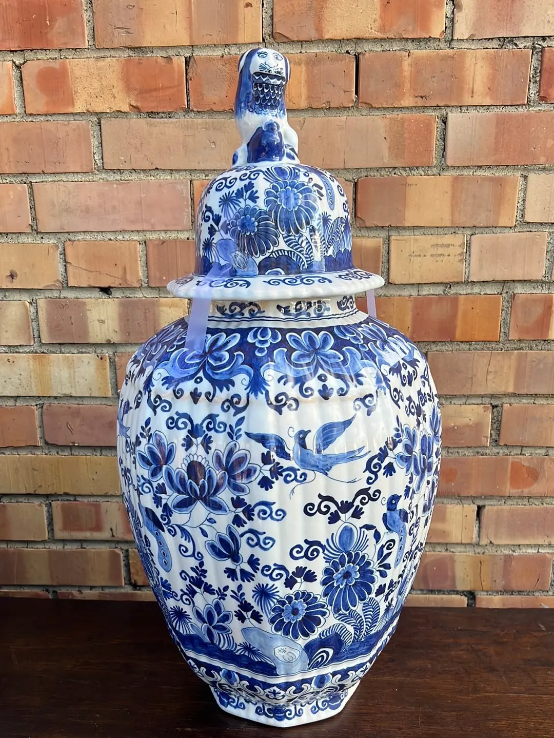 Extra Large Delft Blue And White Ginger Jar 1