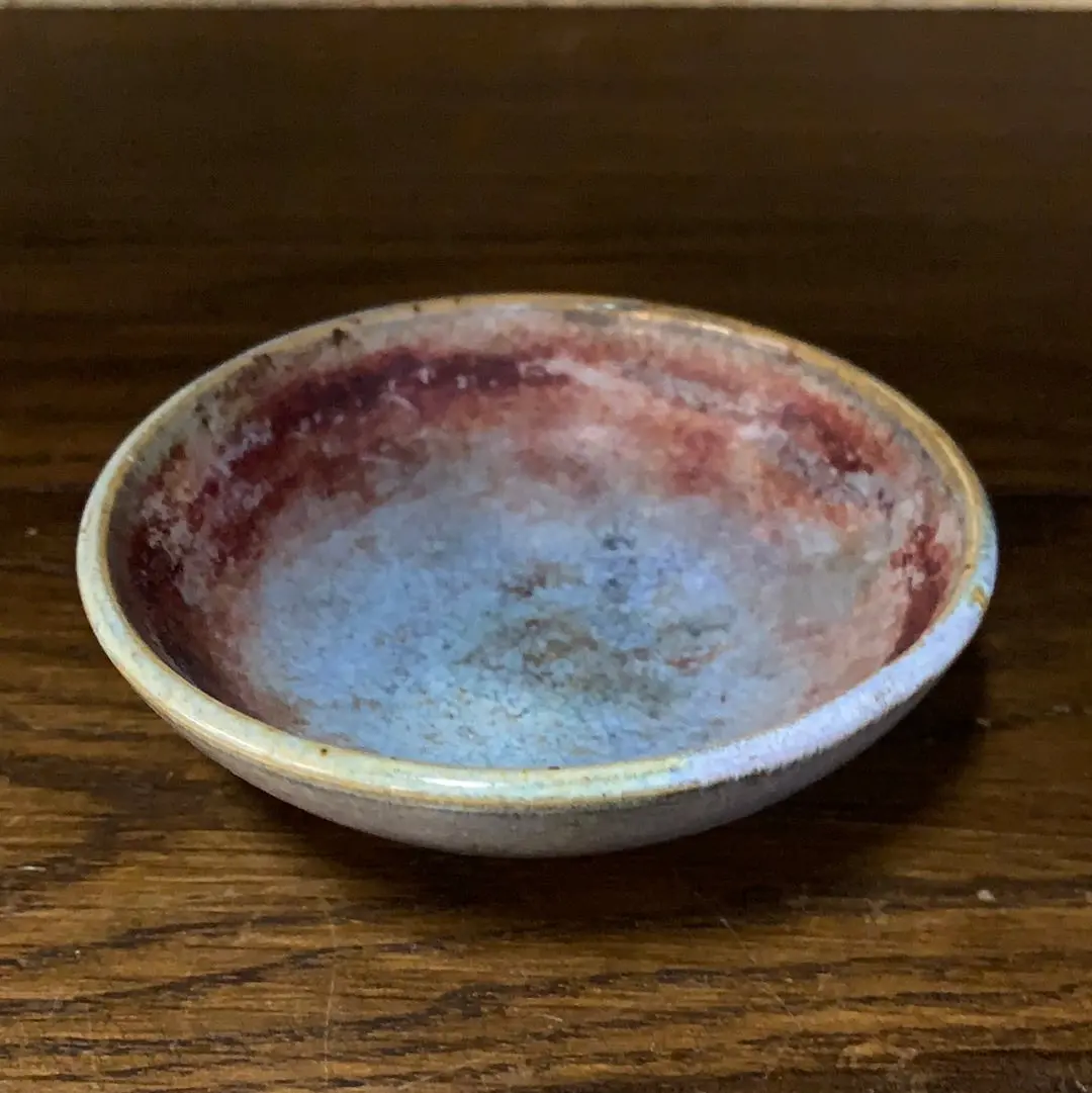 Periwinkle And Red Studio Pottery Small Bowl 1