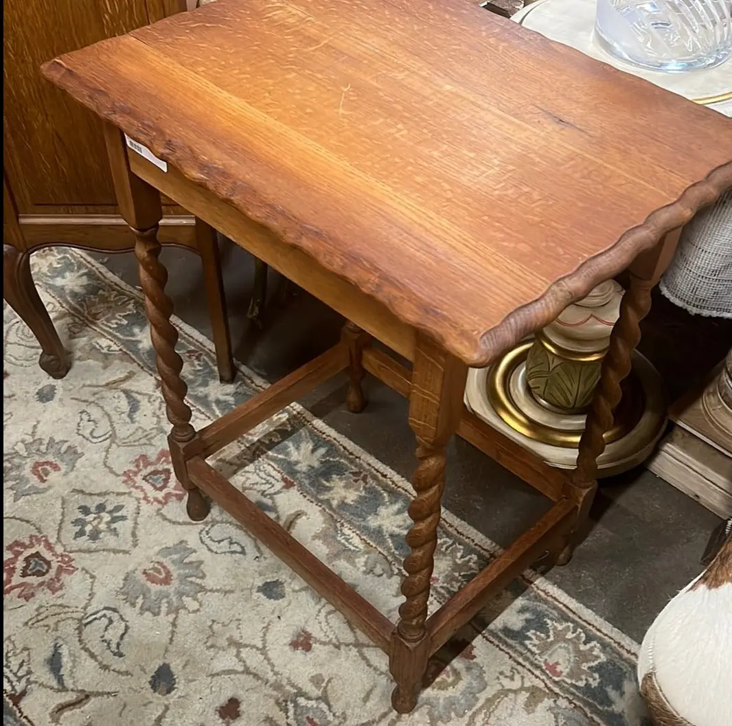 Barley Twist Large Rectangular Lamp Table 1