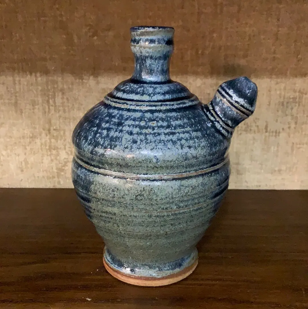 Navy Blue Glazed Pottery Vessel 1
