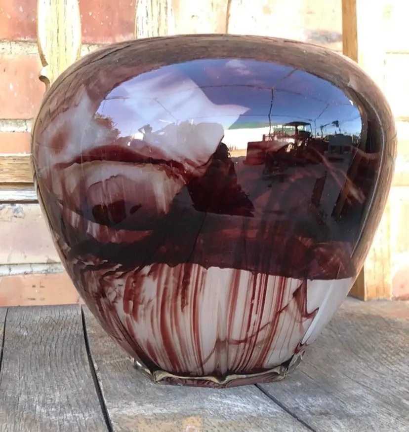 Colored Glass Vase Made Into A Lamp Base 1