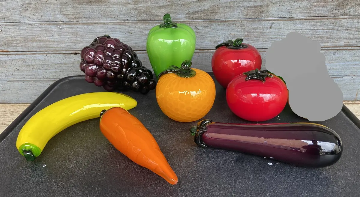 Set Of 8 Glass Fruits And Vegetables 1