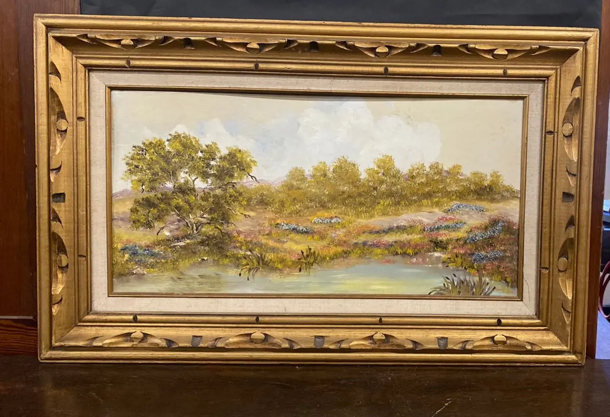 Impressionist Landscape Oil Painting With Trees And Wildflowers 1