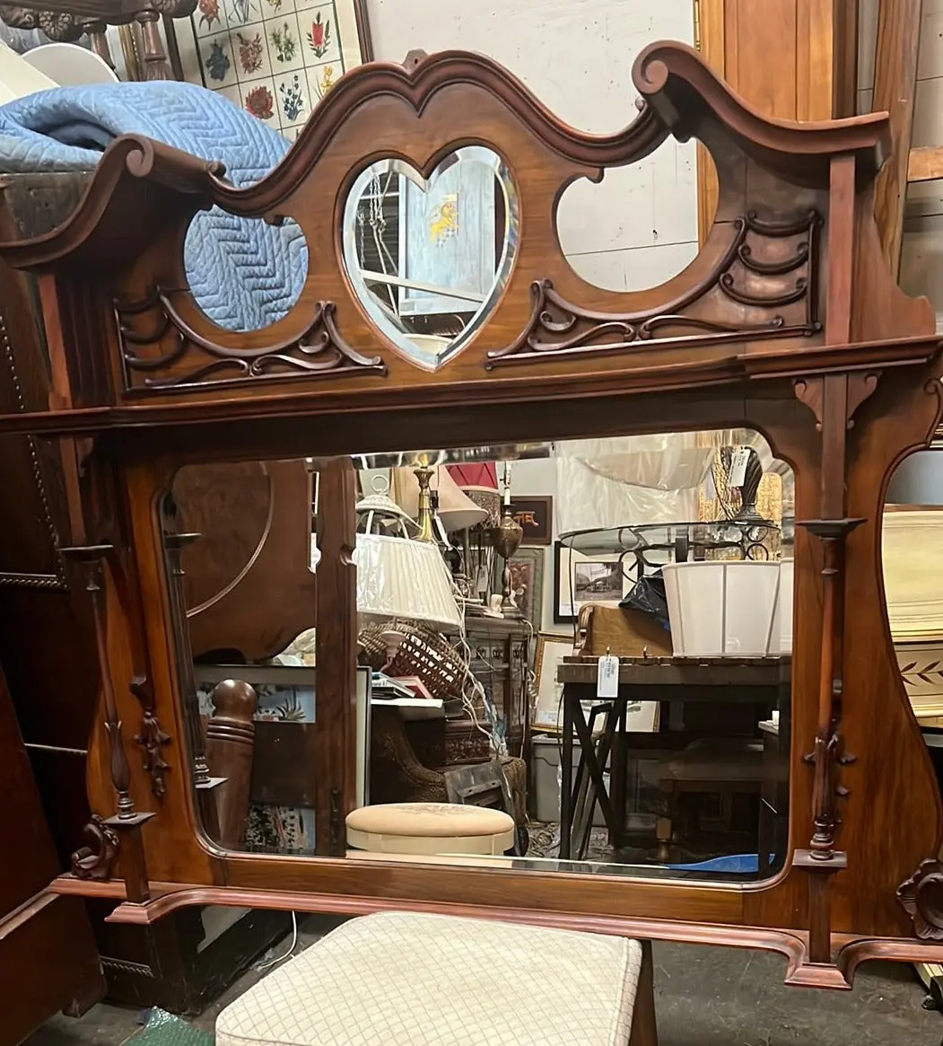 Mahogany English Etagere Mirror 1