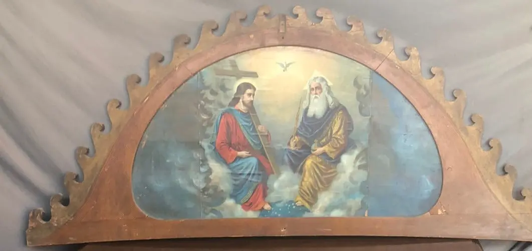 Large Print Of Jesus In Faux Grained Frame Arched 1