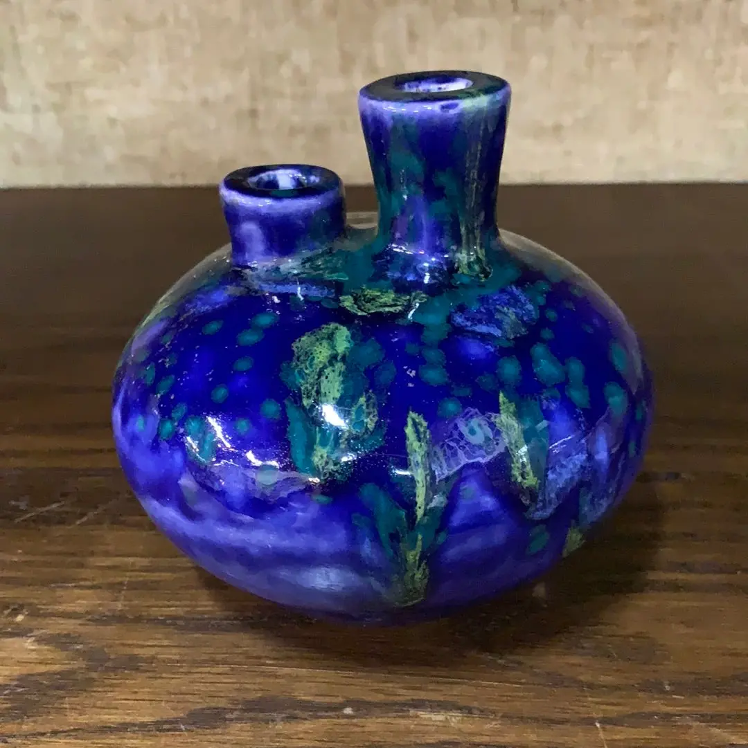 Blue And Green Glazed Pottery Vessel 1