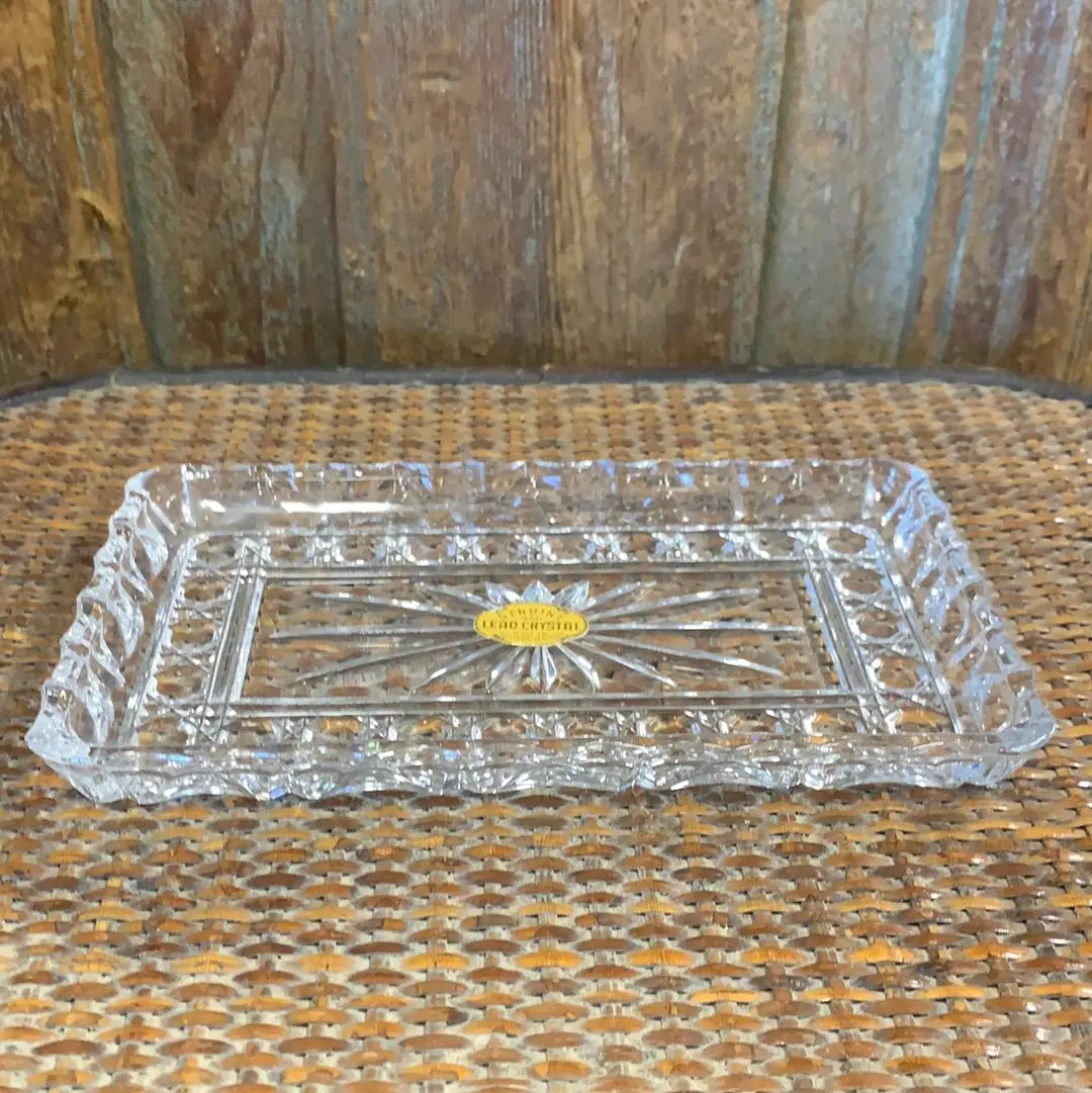 German Crystal Rectangular Dish 1