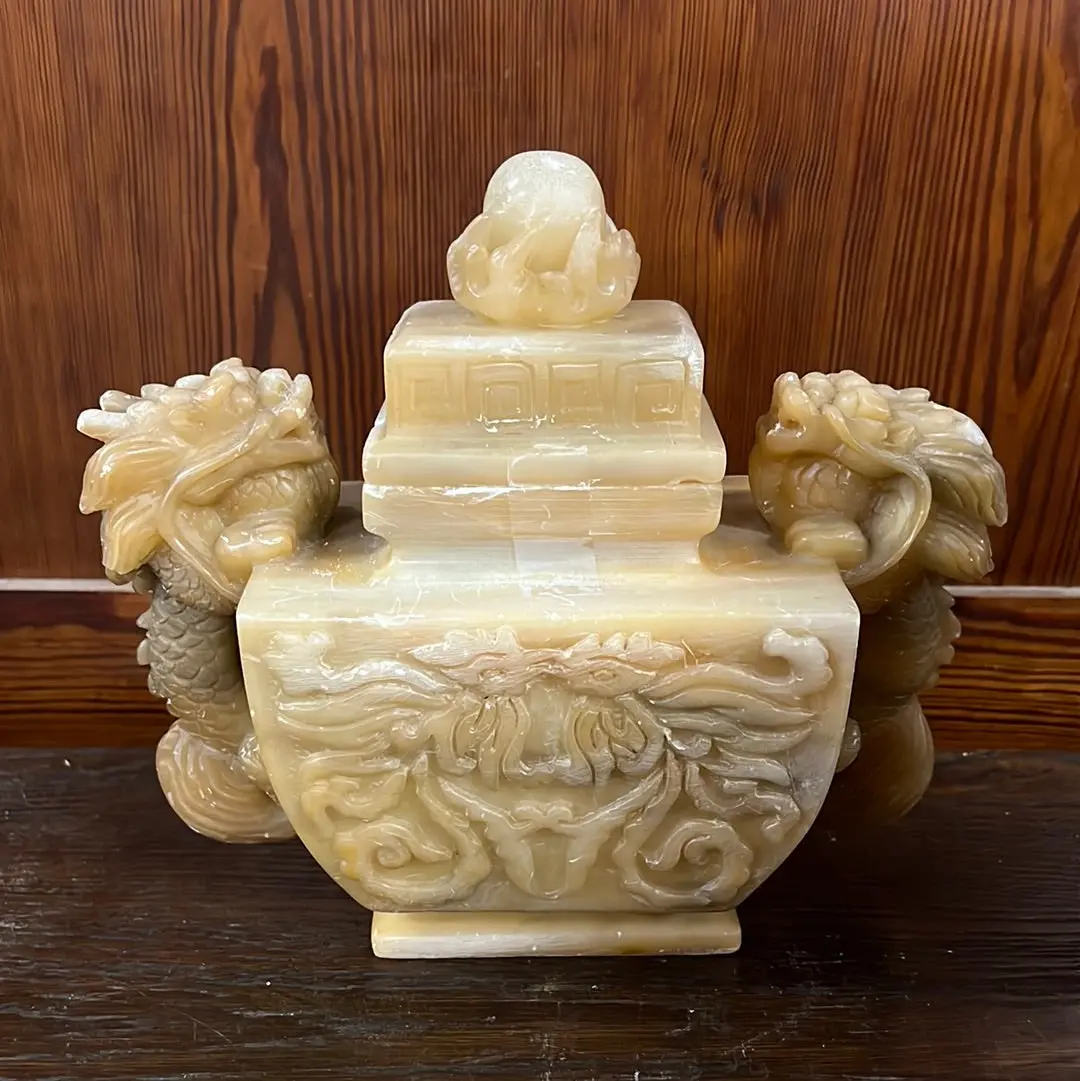 Alabaster Asian Dragons Censor - As Found 1