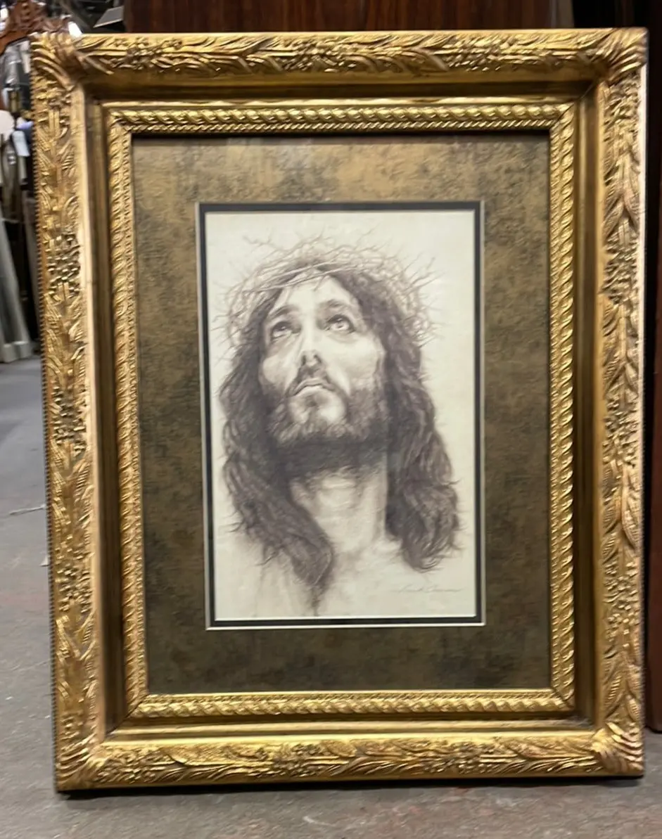 American Made Jesus Print In Gold Frame - Not Old 1