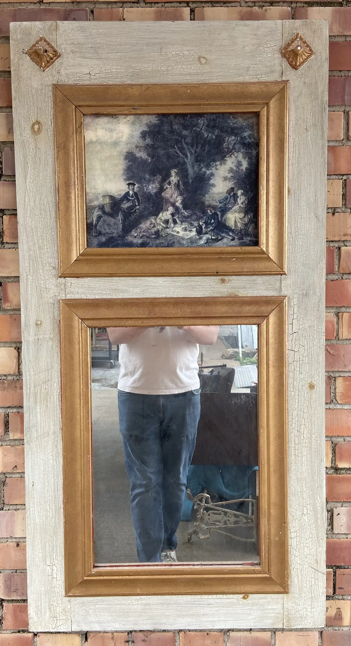 Simple Trumeau Mirror Of Courting Couple 1
