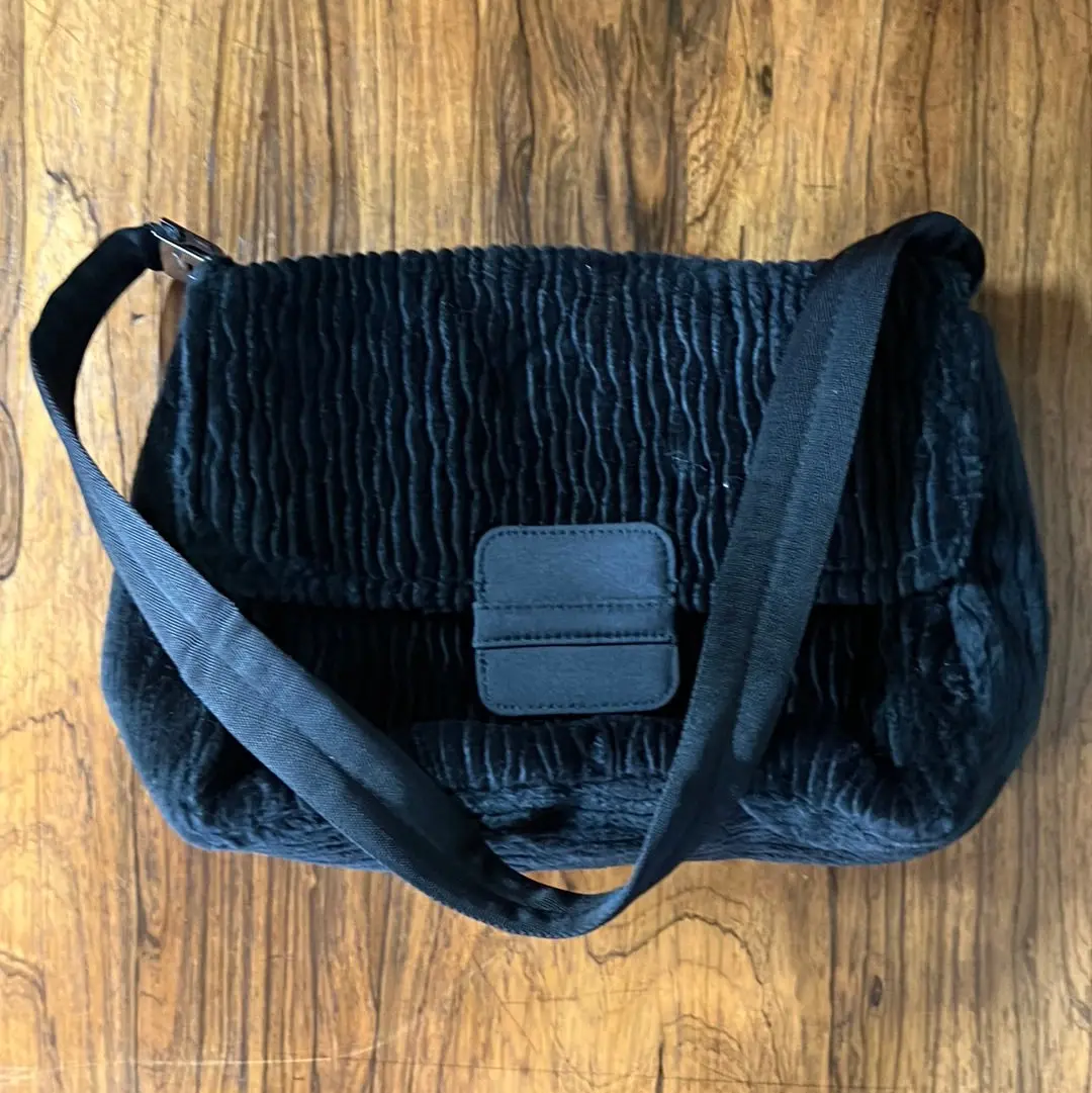 Soft Black Velour Purse 1