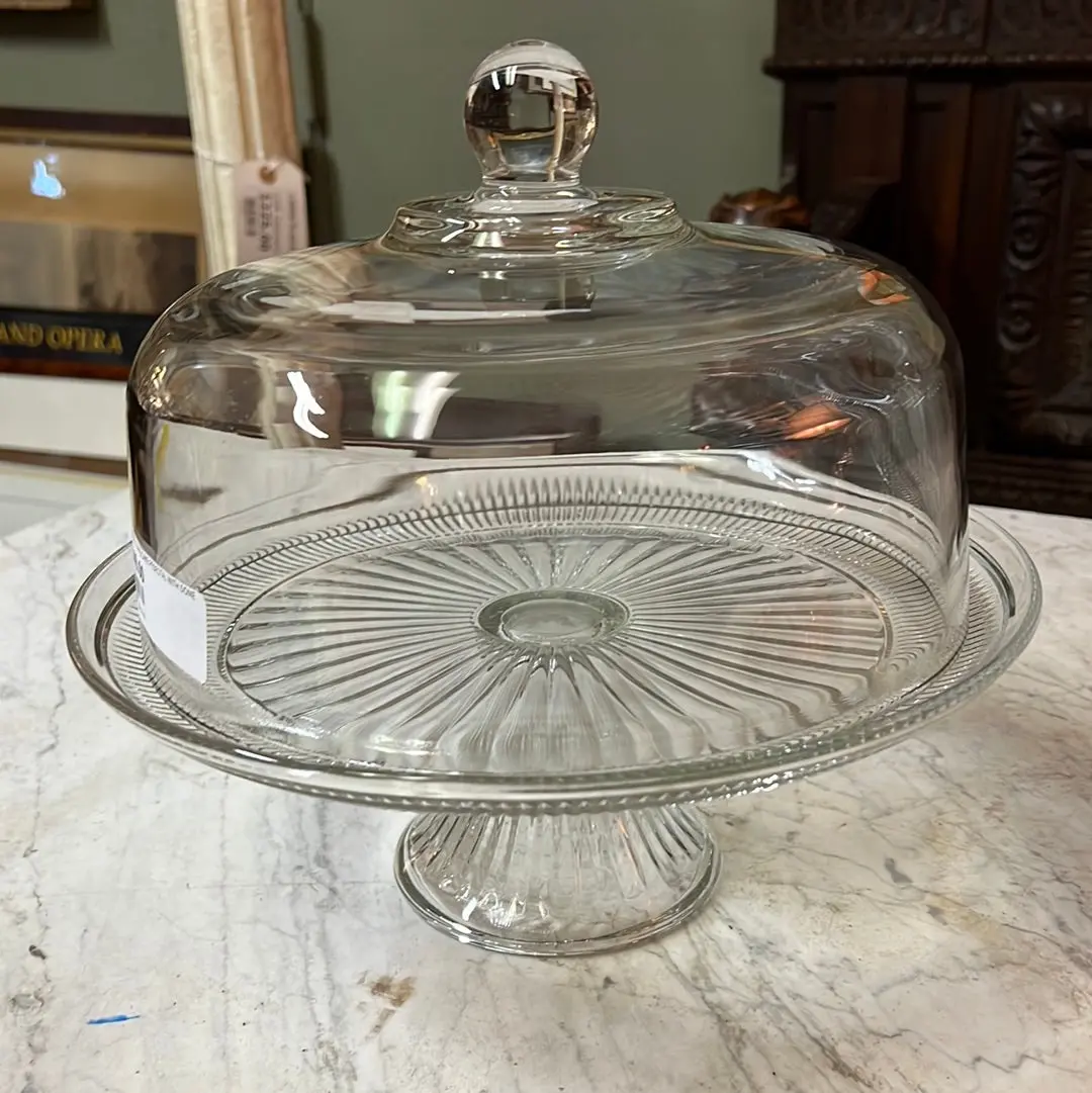 Imperial Glass Cake Pedestal With Dome 1