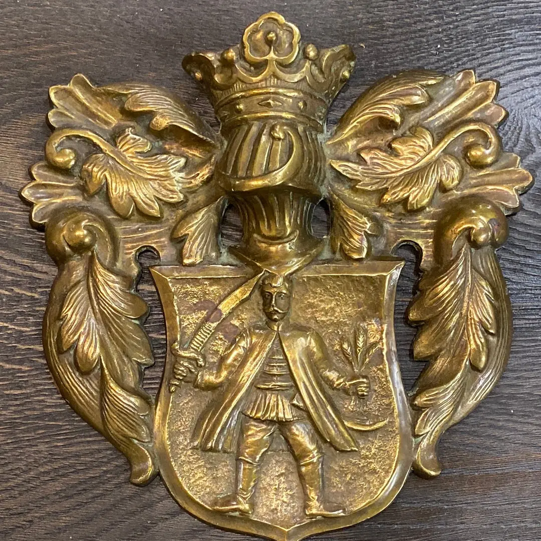 Heavy Brass Shield Crest 1