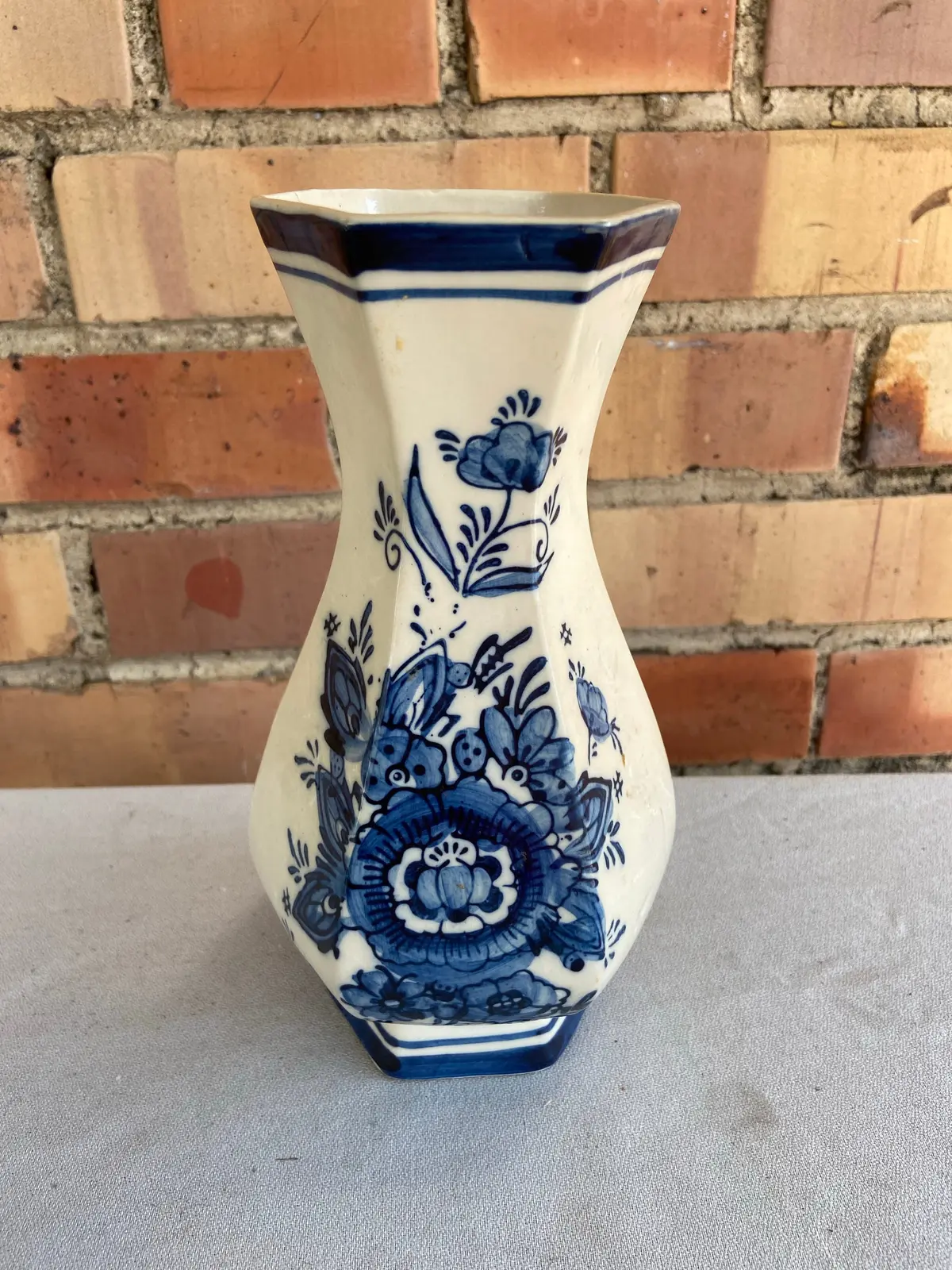 Paneled Bulbous Medium Delft Vase 1