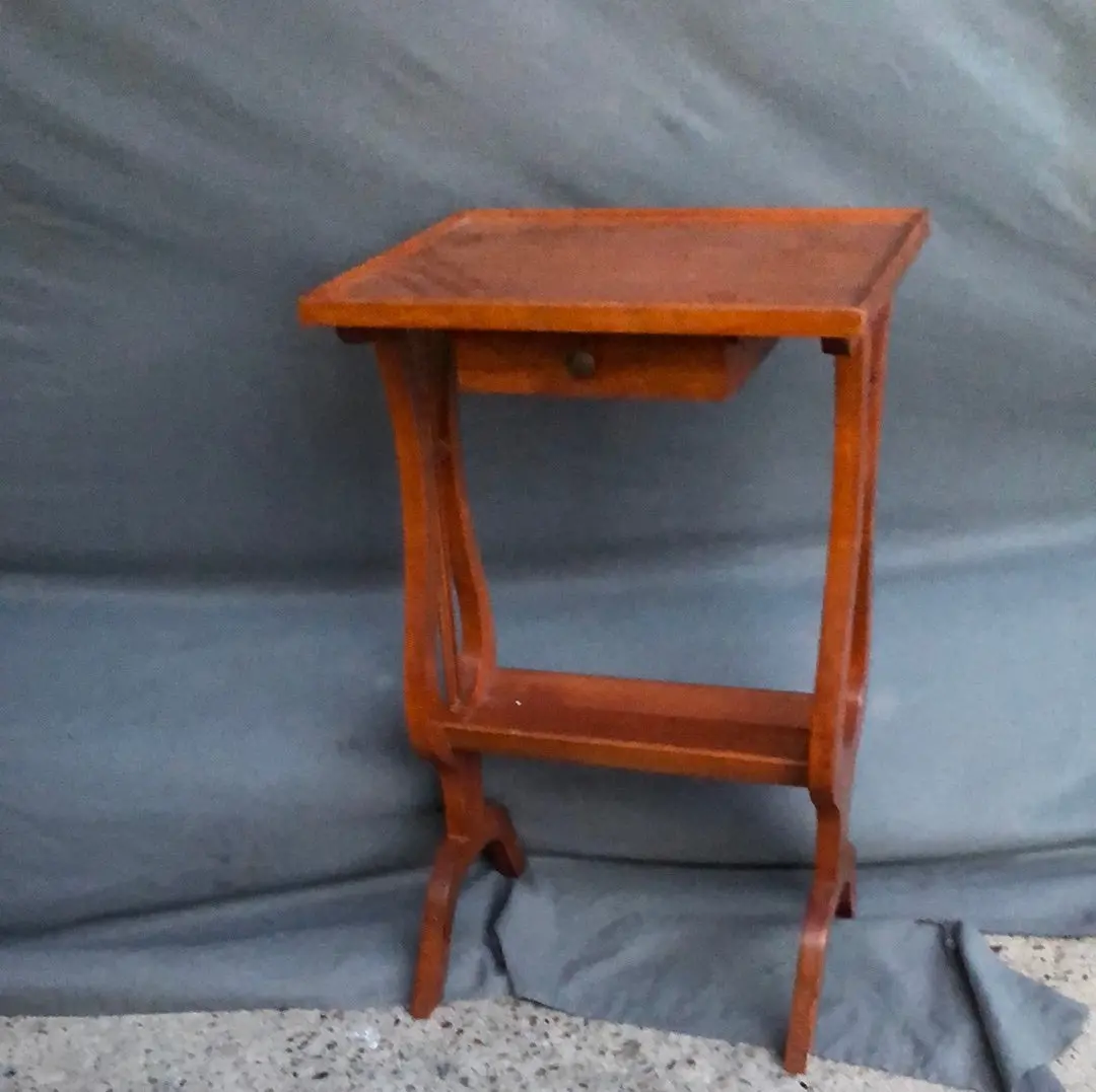 European Cherry Lrye Shaped Side Table-As Found 1