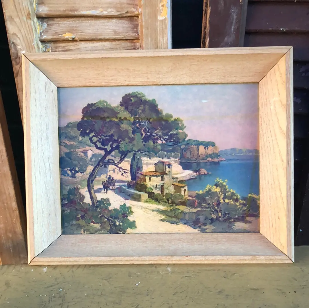 Small Framed Print Of A Seaside Home 1