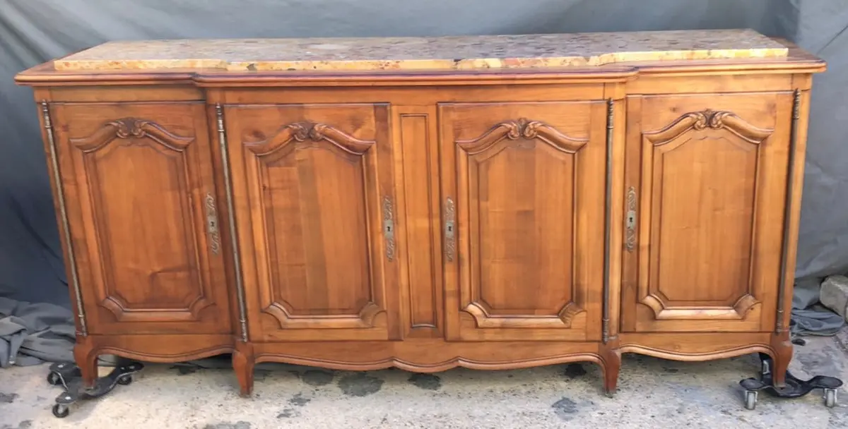 Louis Xv Style Pudding Marble Top Sideboard 1
