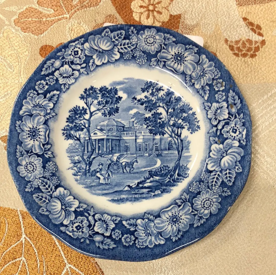 Small Blue And White Transferware Liberty Plate 1