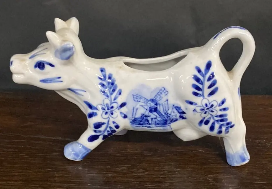 Delft Blue Cow With Windwill Pitcher 1