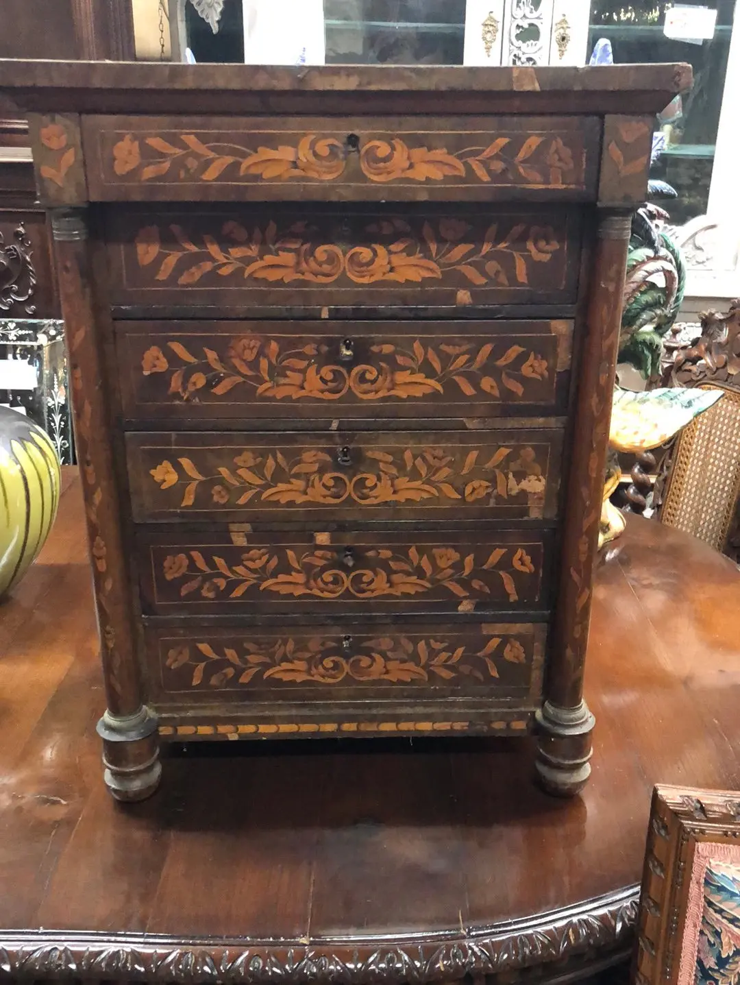 Inlaid French Regency Salesman Sample Chest As Found 1