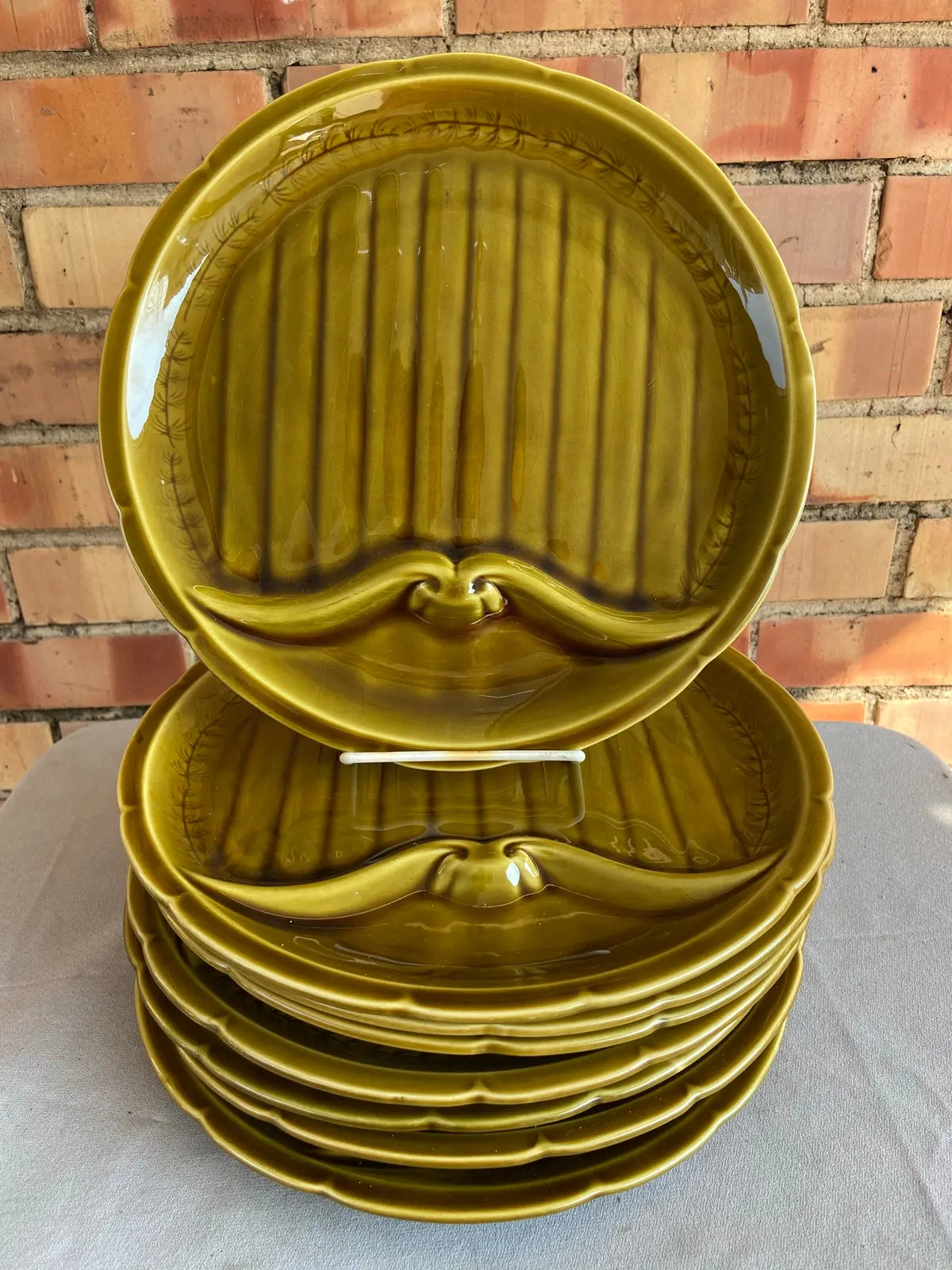 Set Of 8 French Asparagus Plates 1