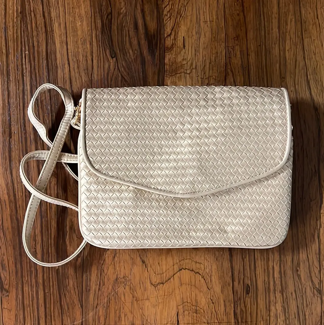 Metallic Golden Woven Purse 1