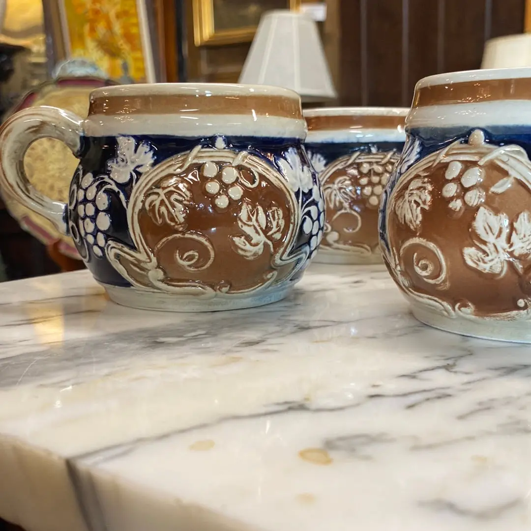 Pair Of  German Grape Mugs 1