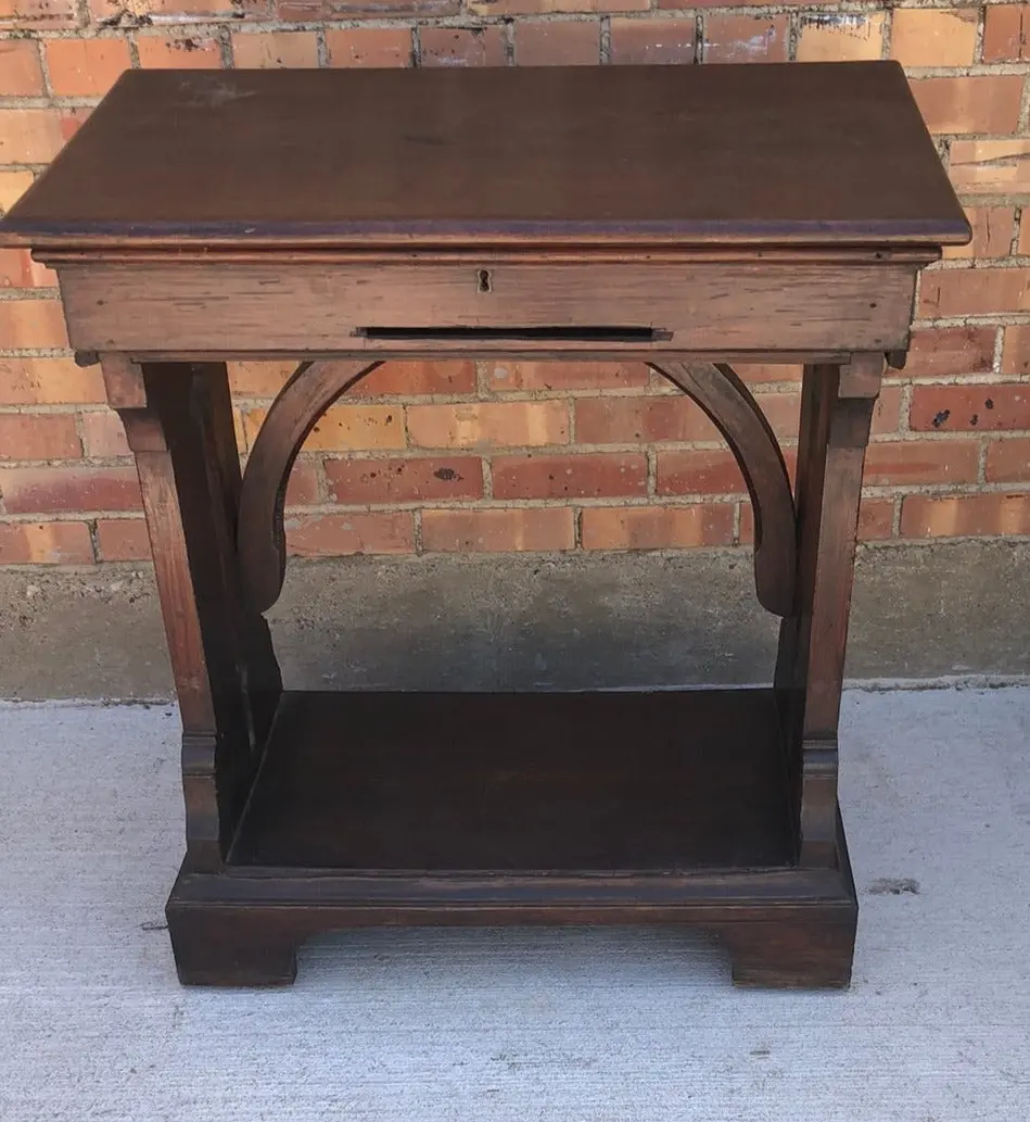 Dark Oak Gothic Lecturne With Lift Top 1