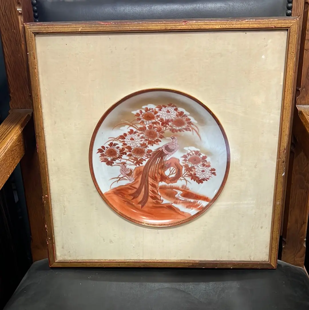 Japanese Framed Bird Plate 1
