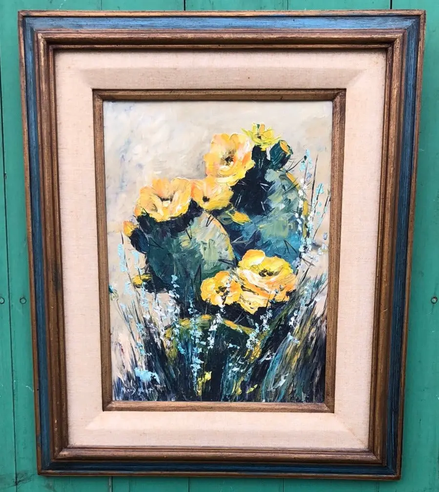 Yellow Flower Oil Painting By Mary Hunt 1