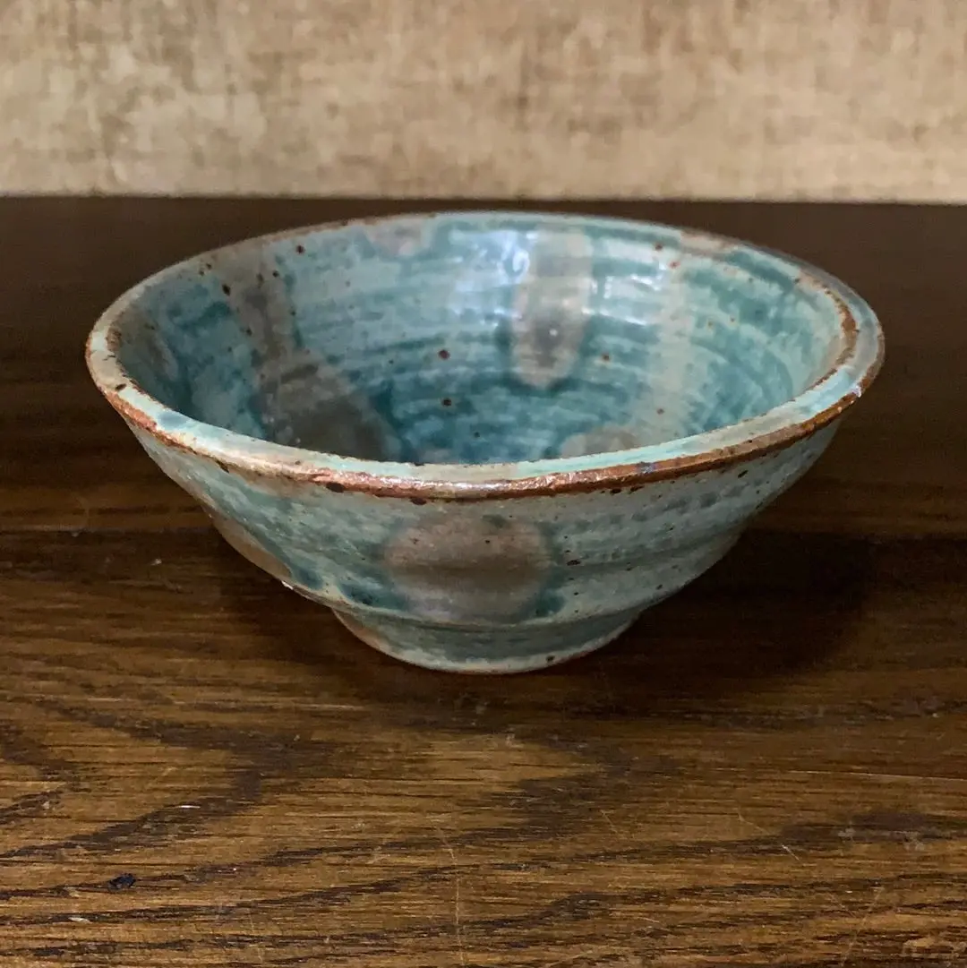 Small Green And Brown Studio Pottery Bowl 1