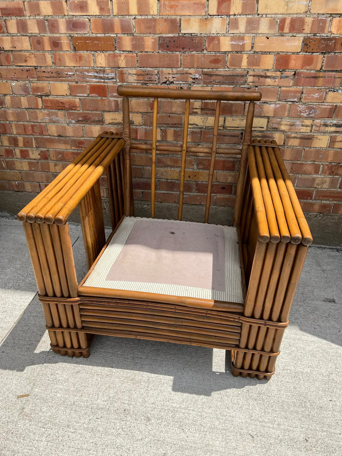 Large Square Bamboo Arm Chair - No Cushion 1