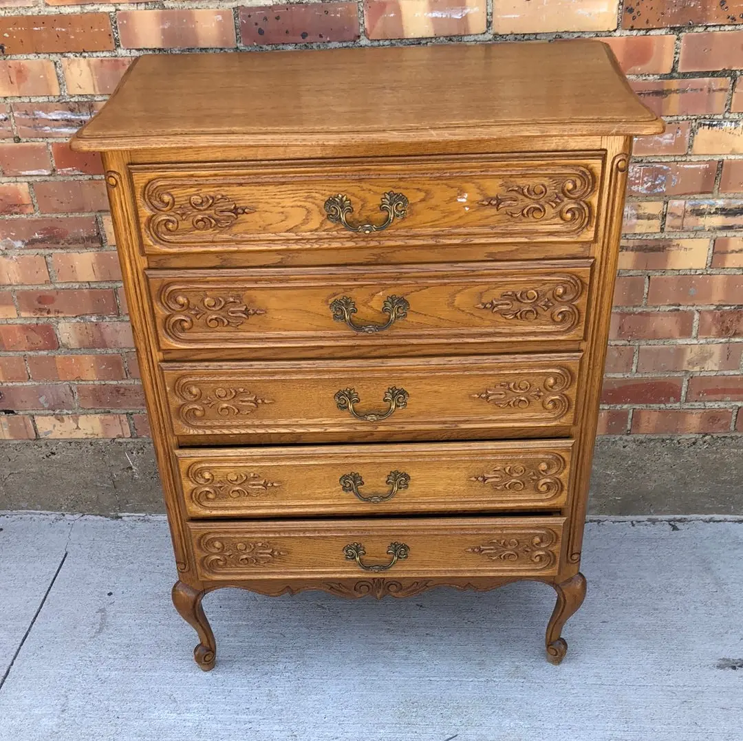 5 Drawer Country French Light Oak Chest 1