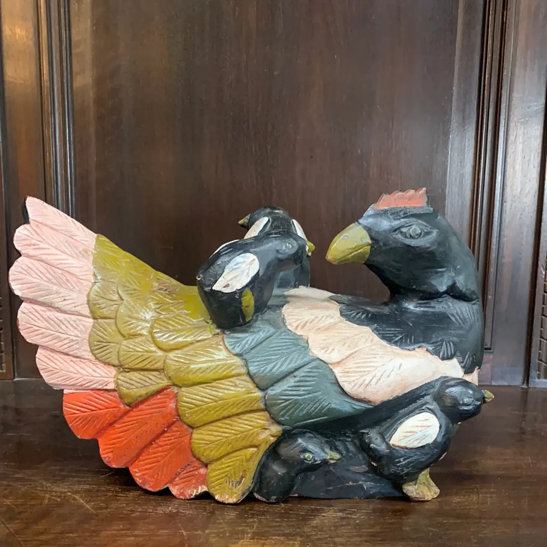 Hen And Chicks Carving 1