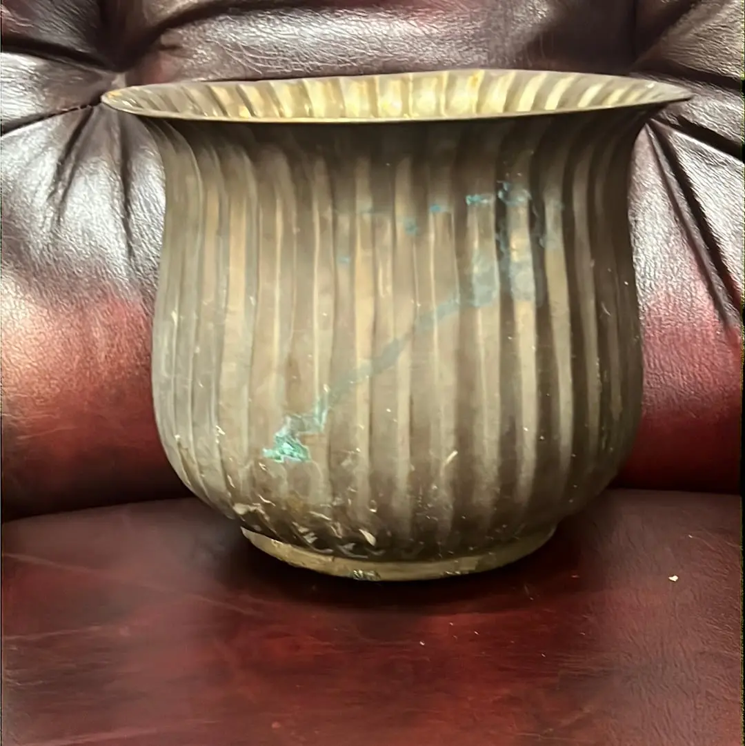 Small Flared Top Brass Planter 1