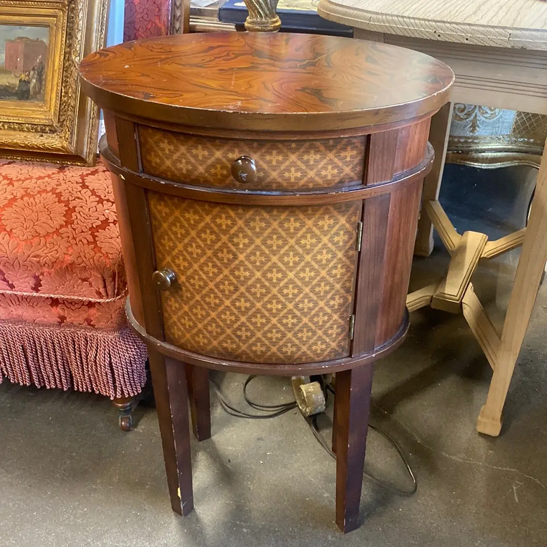 Grain Painted Oval Nightstand 1
