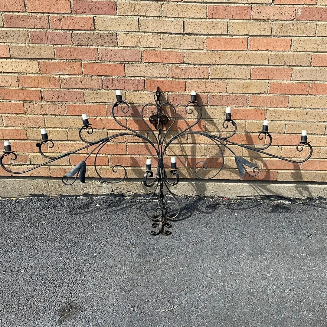 Large Black Multi Arm Wall Sconce - As Found 1