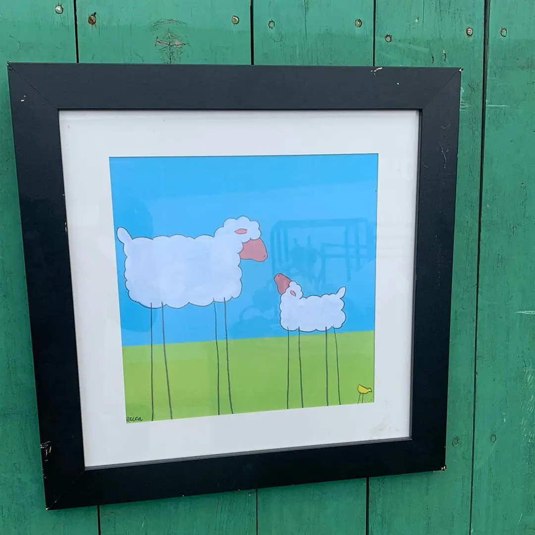 Framed Print With Two Sheep 1