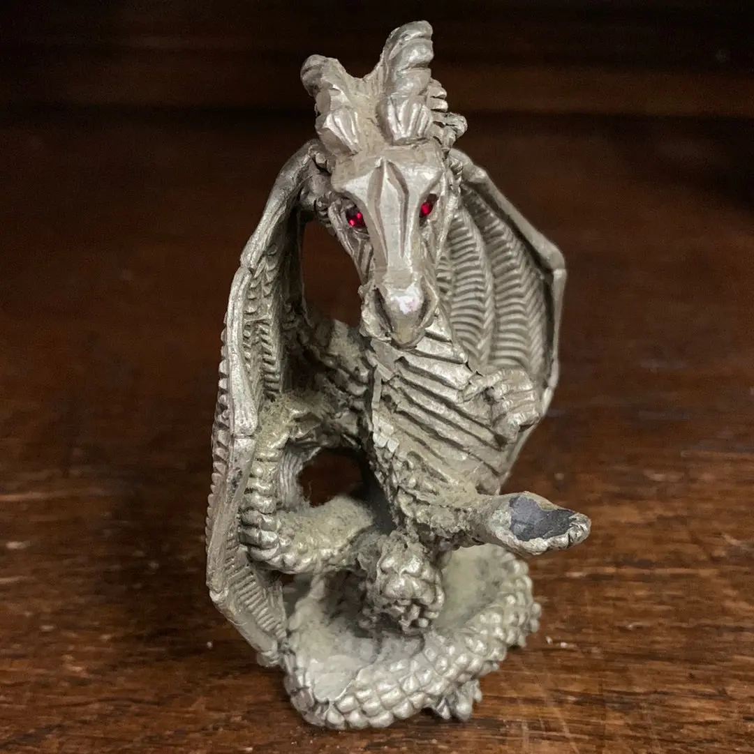 Tiny Metal Dragon With Ruby Eyes 1