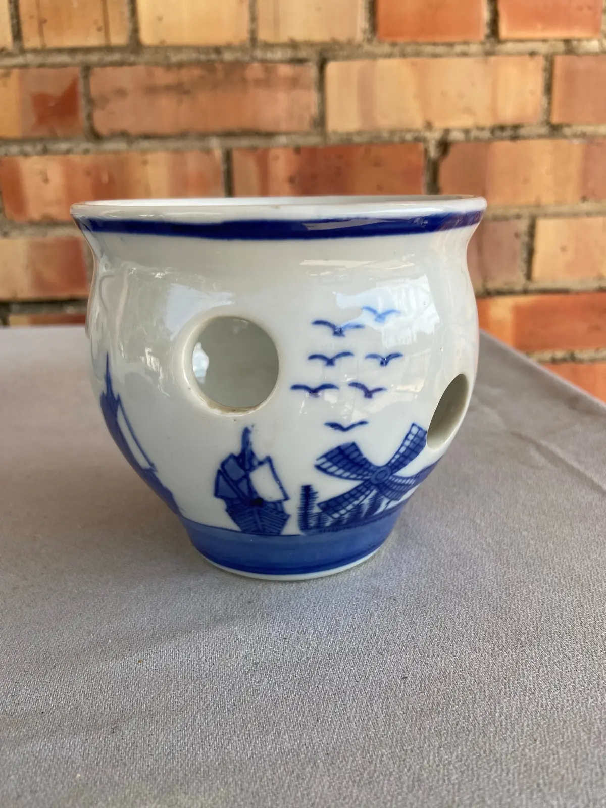 Small Delft Windmill Jardiniere 1