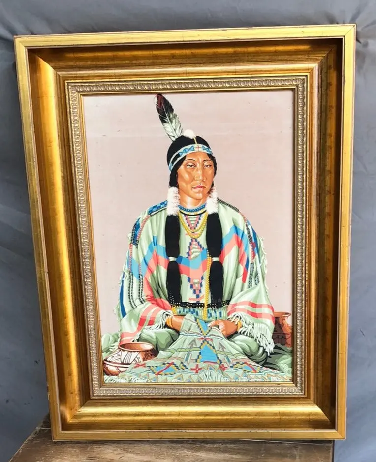 Indian Princess Water Color By Winold Reiss-Unsigned 1