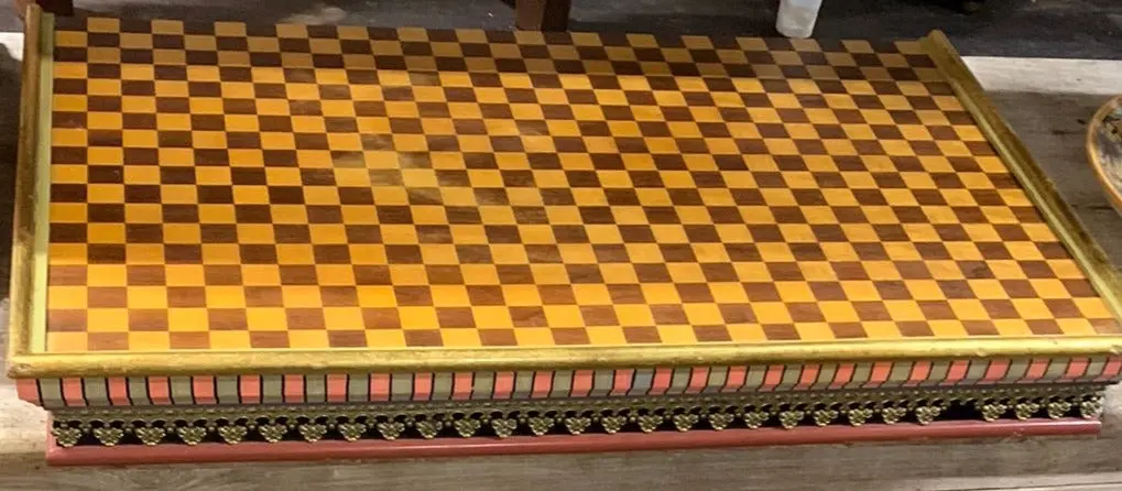 Ornate Parquet Painted Console Top 1