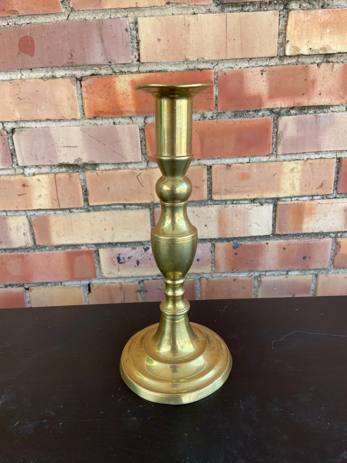 Antique Brass Push Up Candlestick 1